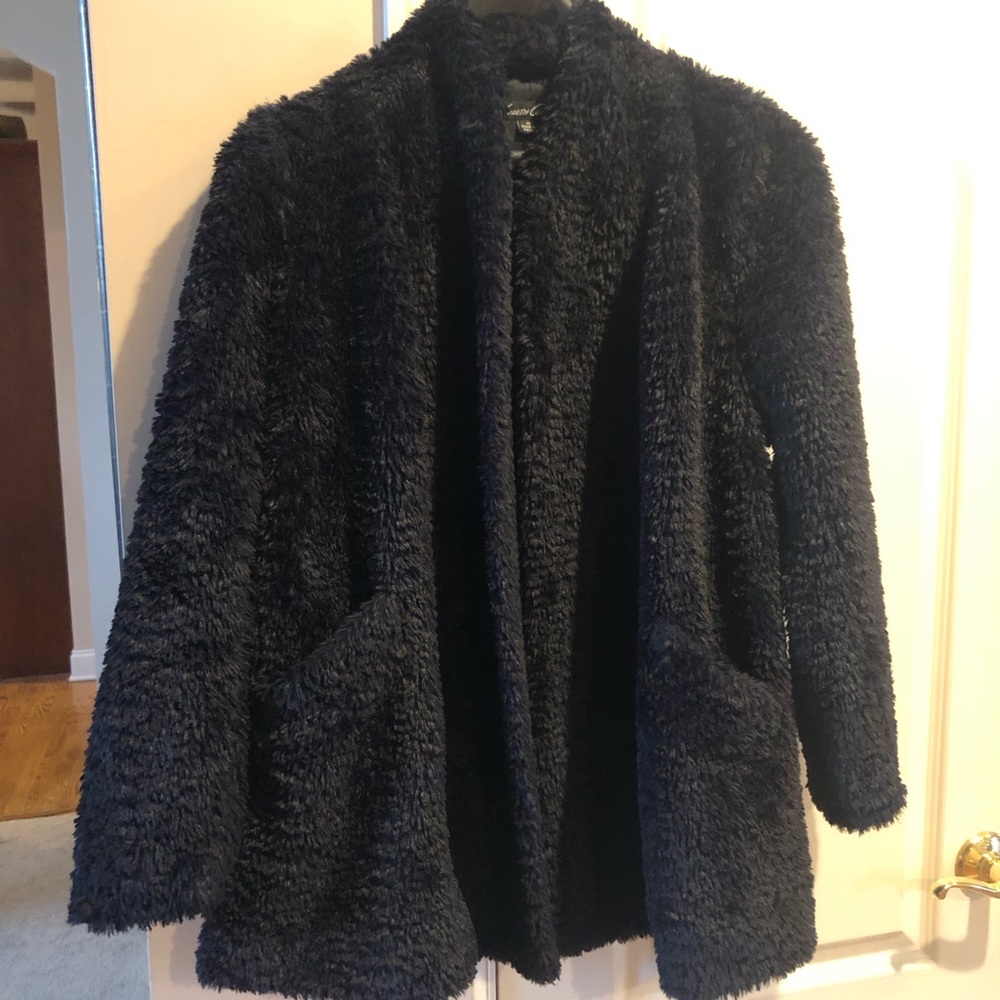 Kenneth Cole New York Black Swing Coat Size Medium